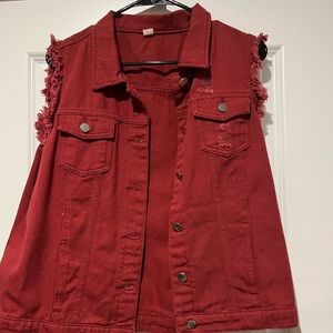 Ladies L denim vest